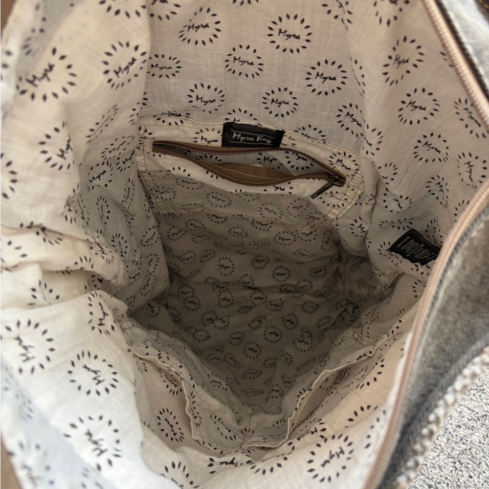 Myra Bag Geometric Pattern Backpack - Gray, Brown… - image 14